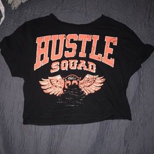 hustle squad ripped crop top👼🏼